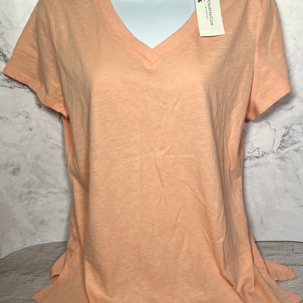 Charter Club Intimates Short Sleeve Pajama Top Size Medium